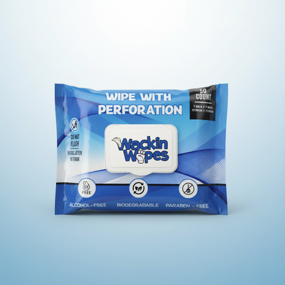 Wackin Wipes - 50 Count with Perforated Center | 1 Pack